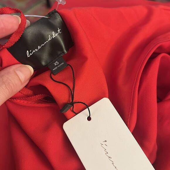 NWT Line and Dot midi mia dress XS cocktail one shoulder side slit - Picture 6 of 6